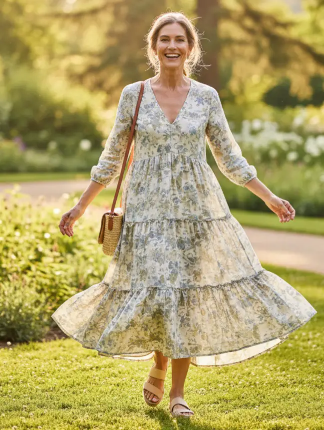 Summer Midi Dress Styles for Women Over 50