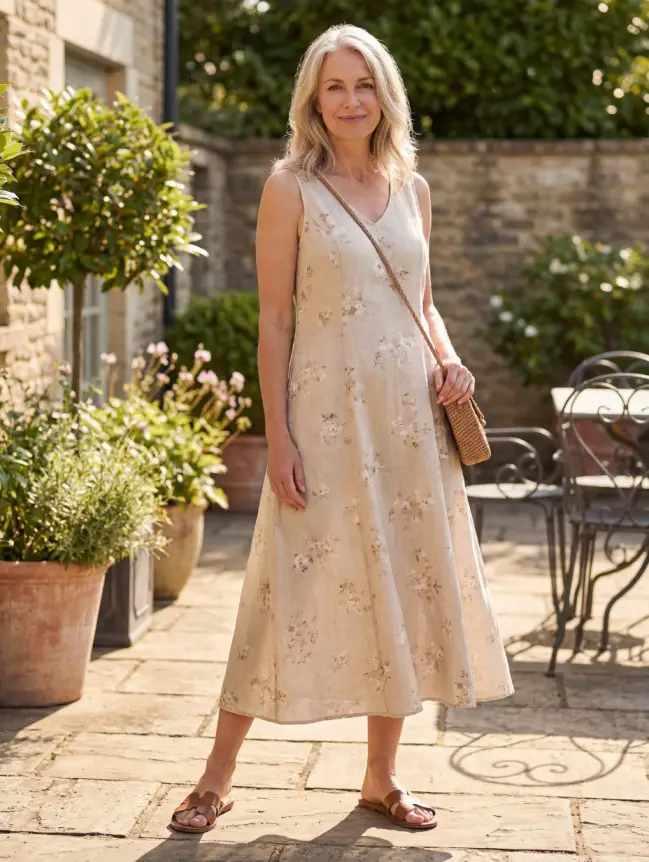 Summer Midi Dress Styles for Women Over 50
