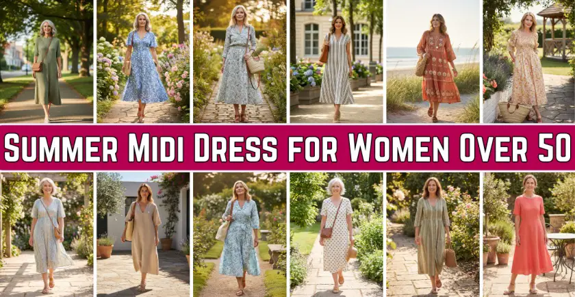 Summer Midi Dress for Women Over 50