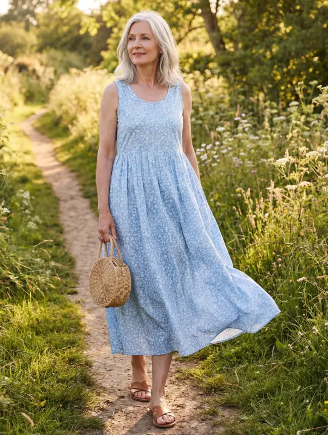 casual cotton summer dresses for women over 60