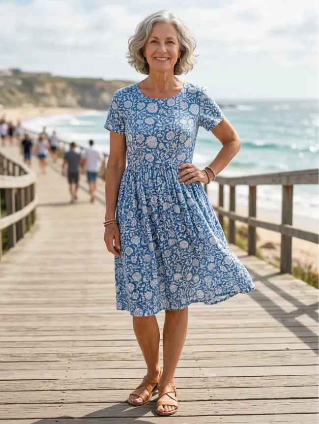 casual cotton summer dresses for women over 60