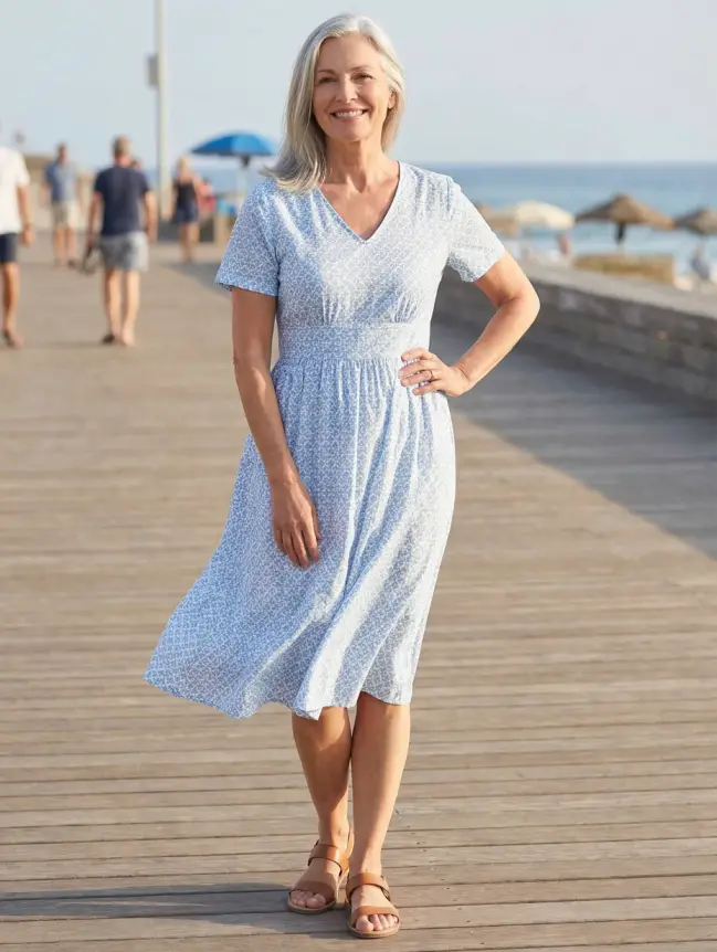 casual cotton summer dresses for women over 60