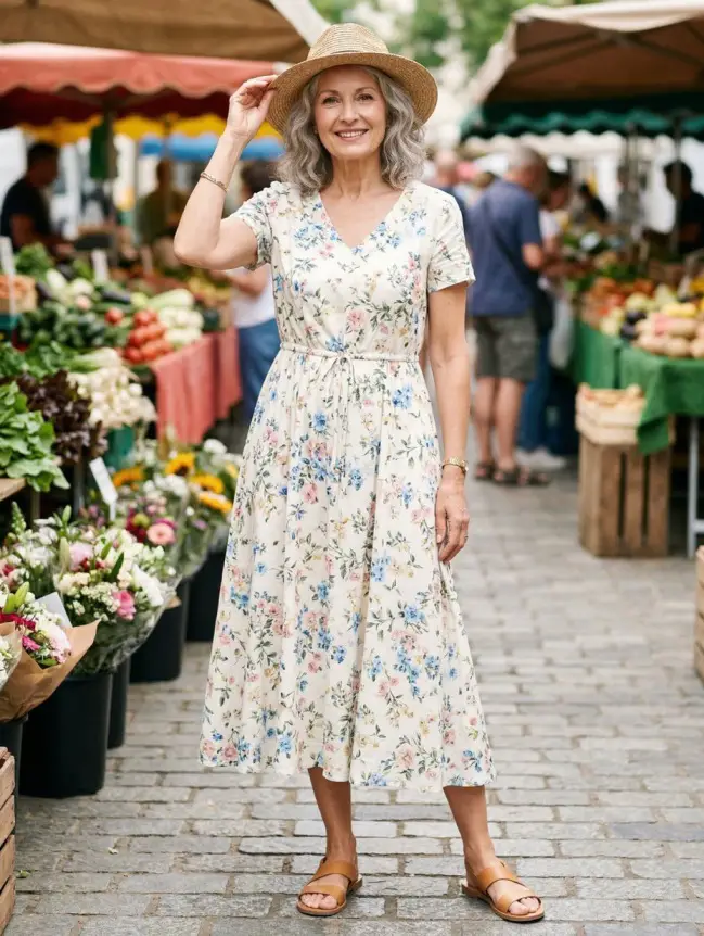 casual cotton summer dresses for women over 60