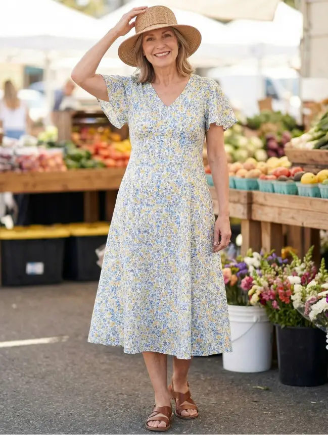 casual cotton summer dresses for women over 60