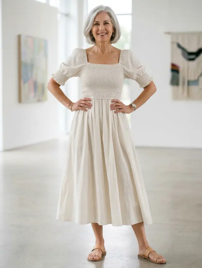 casual cotton summer dresses for women over 60