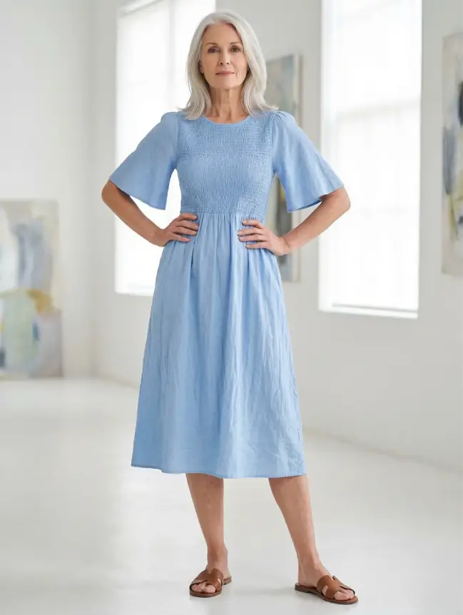 casual cotton summer dresses for women over 60