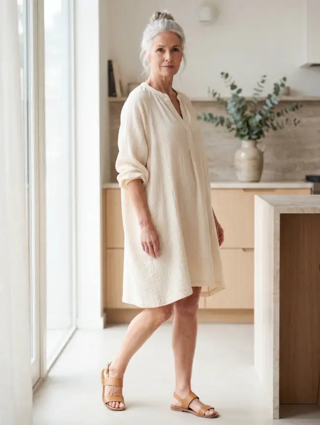 casual cotton summer dresses for women over 60