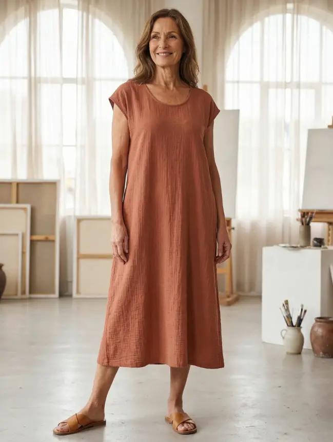 casual cotton summer dresses for women over 60