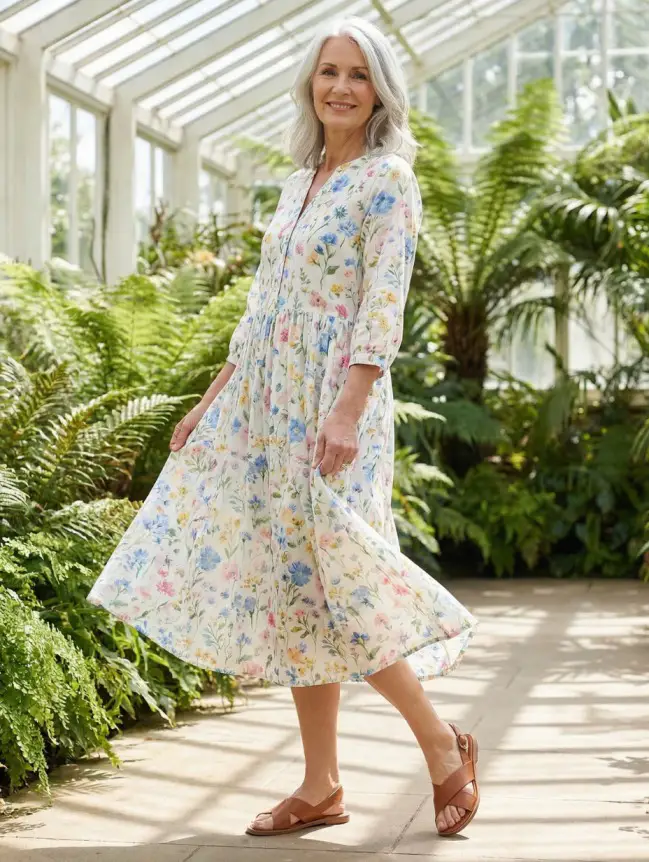 casual cotton summer dresses for women over 60