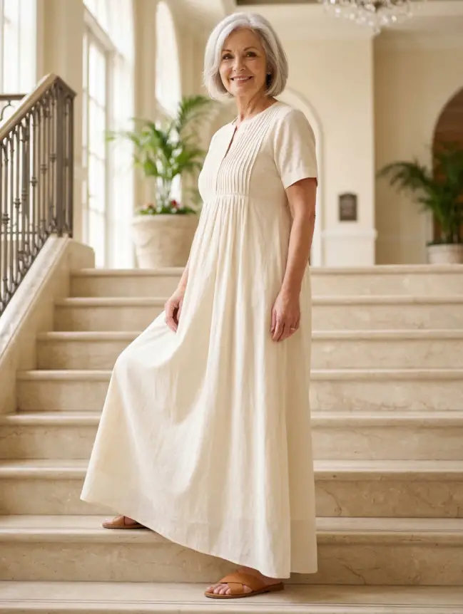 casual cotton summer dresses for women over 60
