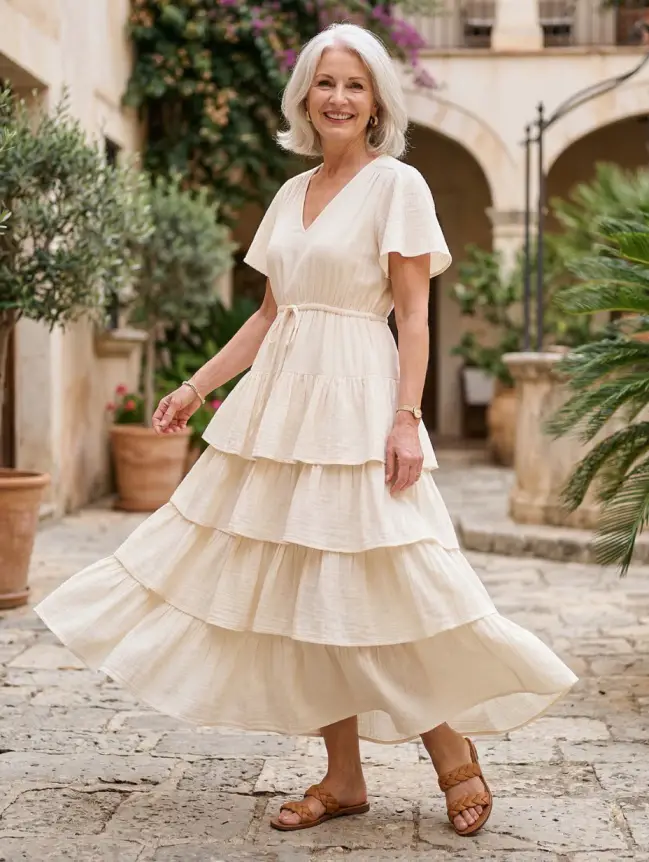 casual cotton summer dresses for women over 60