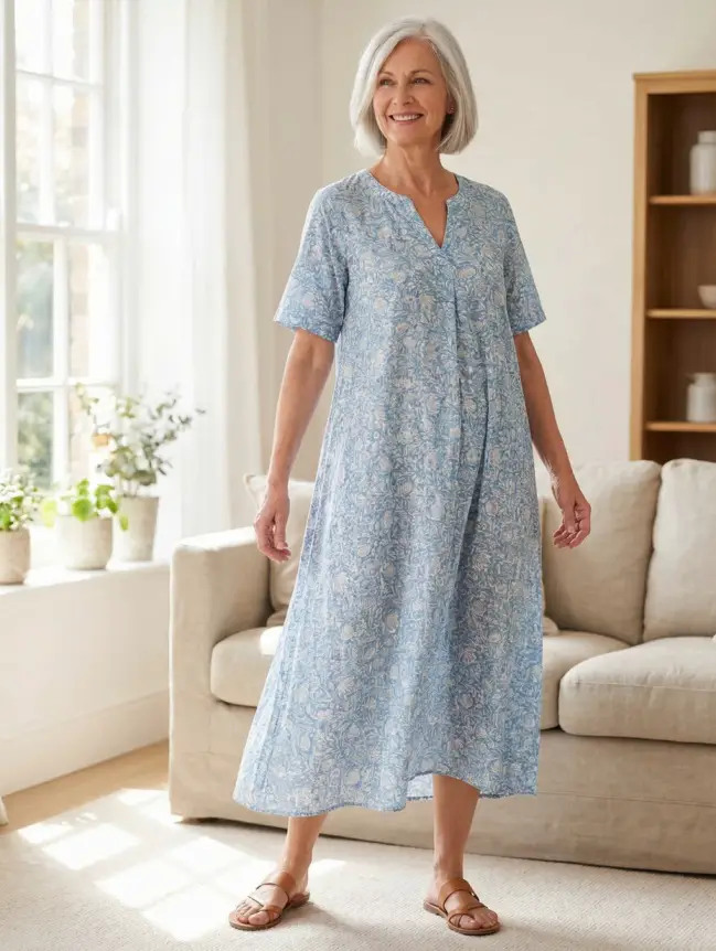 casual cotton summer dresses for women over 60
