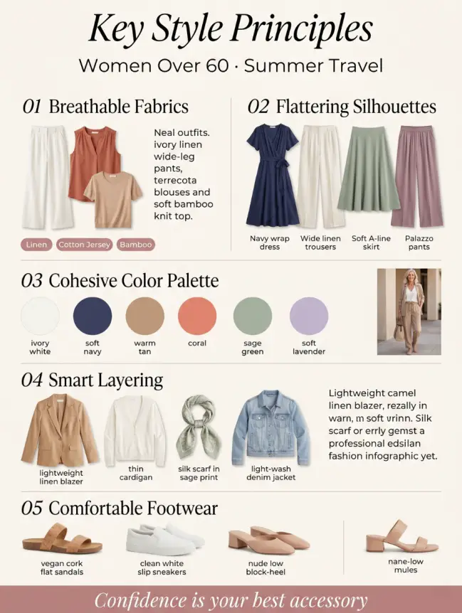 summer travel outfits for women over 60