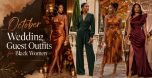 40 Stunning October Wedding Guest Outfits for Black Women