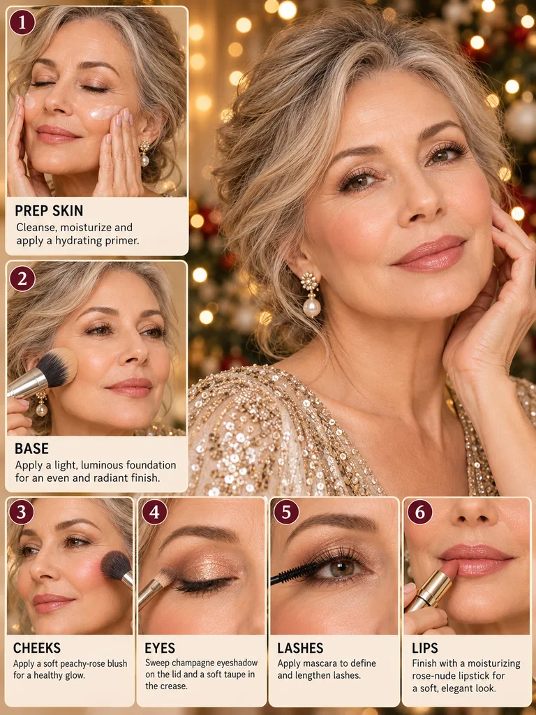 40 Christmas Makeup Ideas for Women Over 60 - image 01