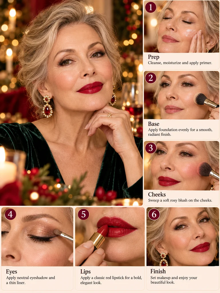 40 Christmas Makeup Ideas for Women Over 60 - image 02