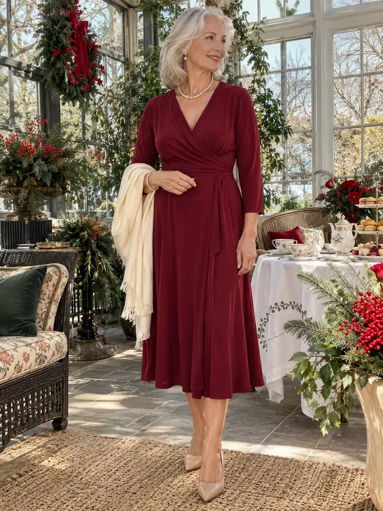 45 Christmas Tea Party Dresses for Women Over 70 - image 03