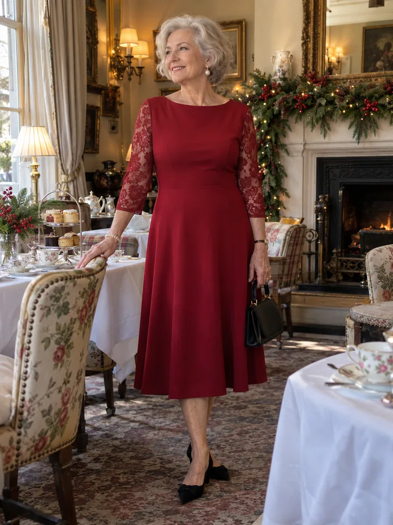 45 Christmas Tea Party Dresses for Women Over 70 - image 04