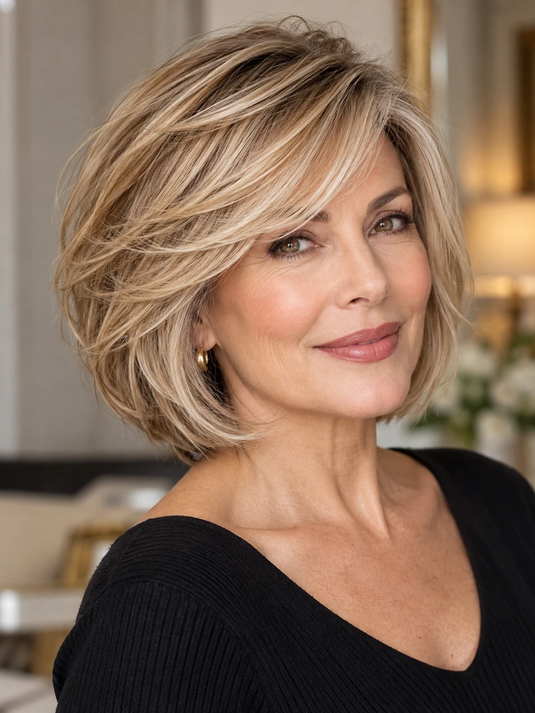 45 Flattering Butterfly Haircut With Bangs for Women Over 50 - image 04