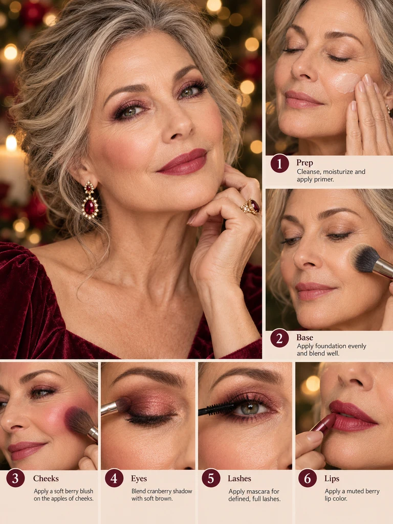 40 Christmas Makeup Ideas for Women Over 60 - image 05