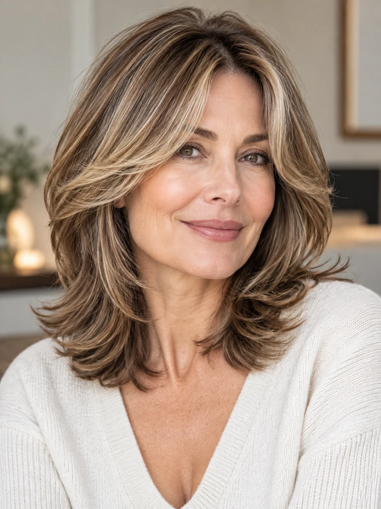 45 Flattering Butterfly Haircut With Bangs for Women Over 50 - image 05