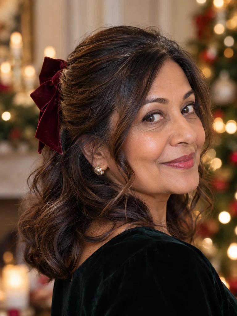 45 Christmas Medium Hairstyles for Women Over 50 - image 06