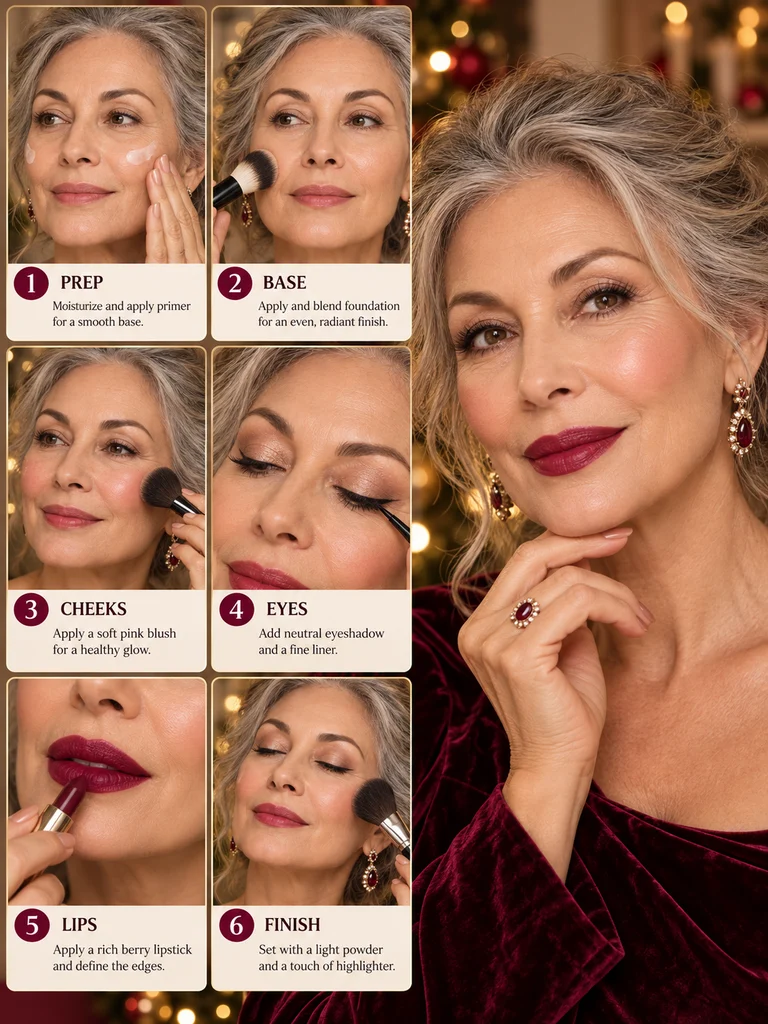40 Christmas Makeup Ideas for Women Over 60 - image 07