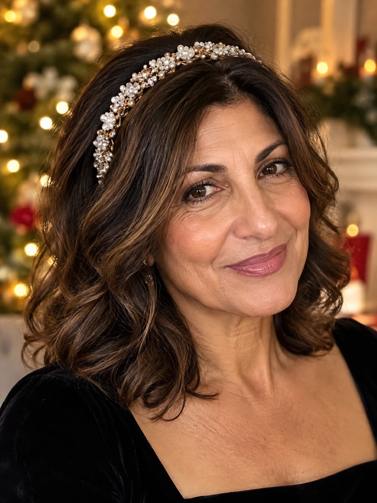 45 Christmas Medium Hairstyles for Women Over 50 - image 08