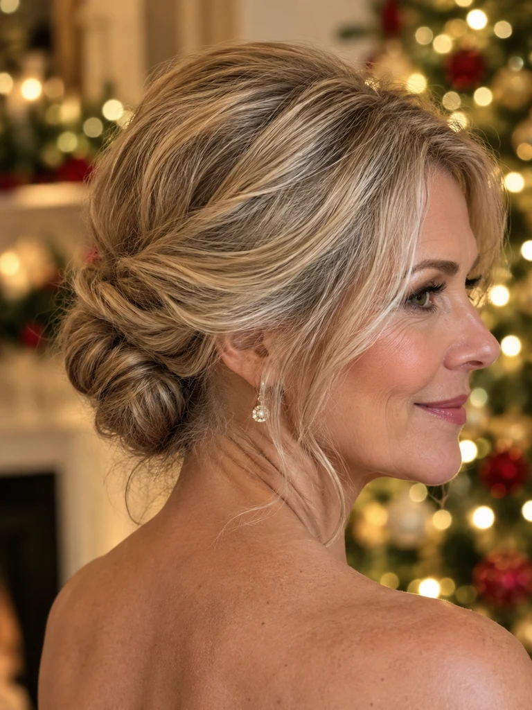 45 Christmas Medium Hairstyles for Women Over 50 - image 09