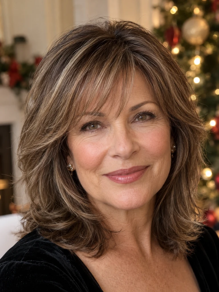 45 Christmas Medium Hairstyles for Women Over 50 - image 11