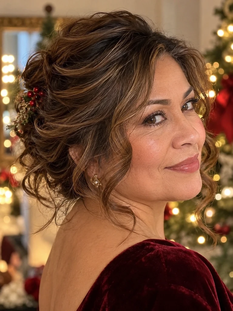 45 Christmas Medium Hairstyles for Women Over 50 - image 14