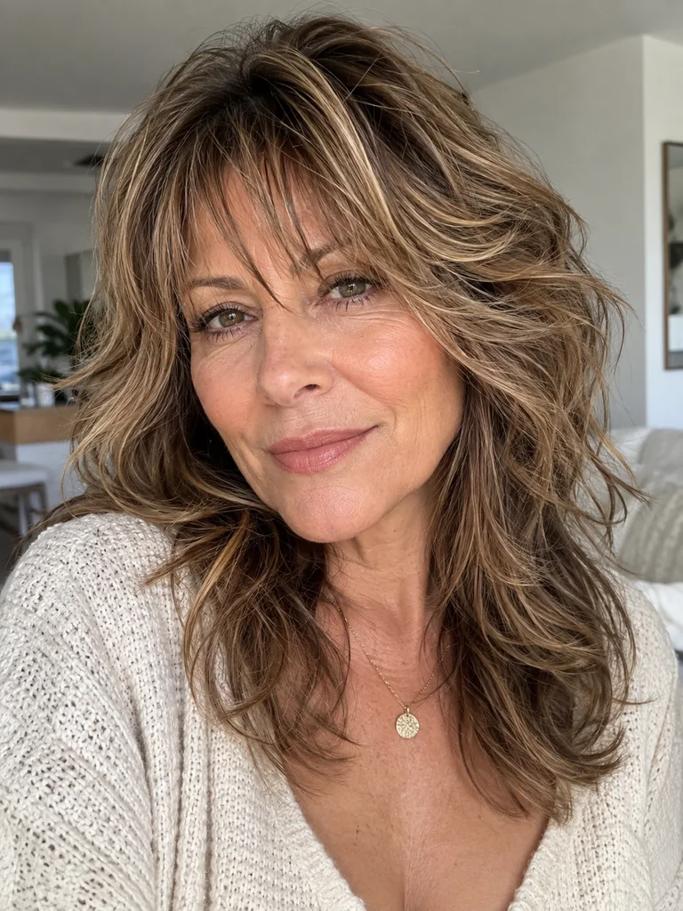 45 Flattering Butterfly Haircut With Bangs for Women Over 50 - image 17