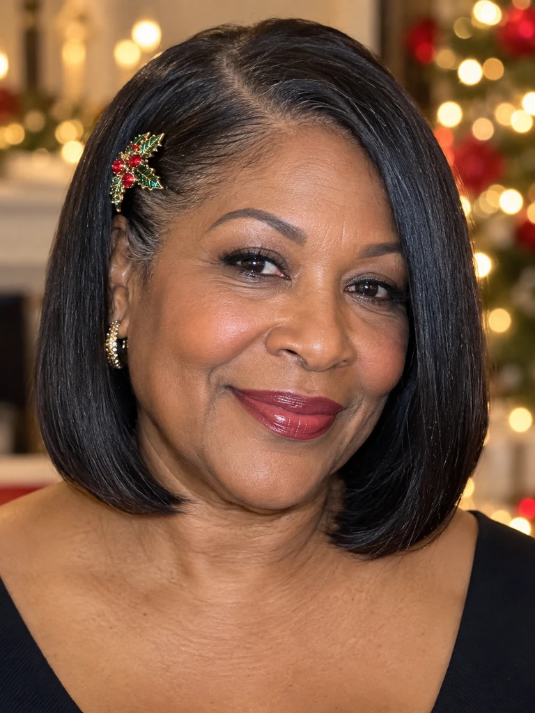 45 Christmas Medium Hairstyles for Women Over 50 - image 18