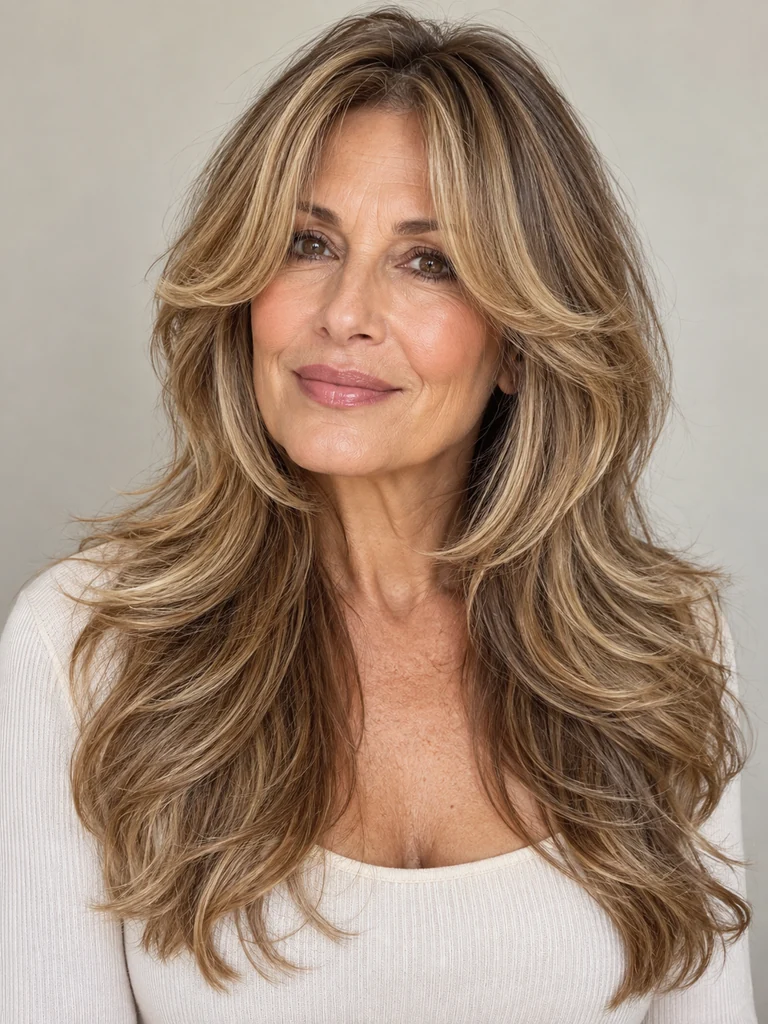 45 Flattering Butterfly Haircut With Bangs for Women Over 50 - image 19
