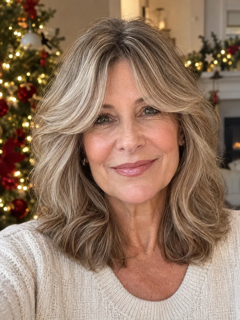 45 Christmas Medium Hairstyles for Women Over 50 - image 20