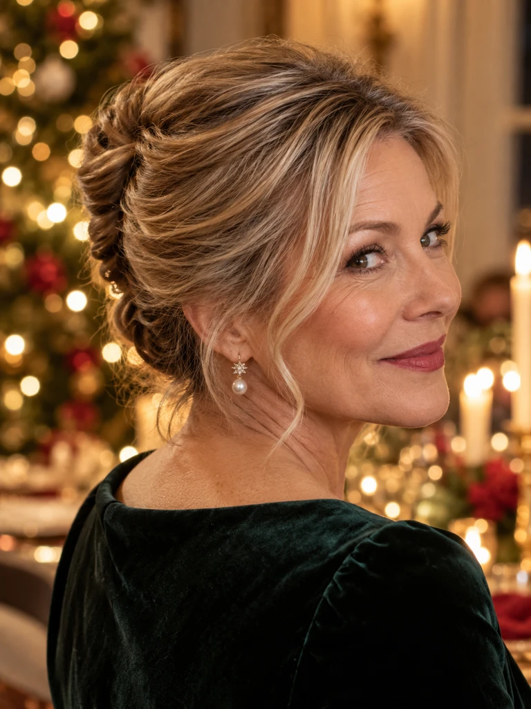 45 Christmas Medium Hairstyles for Women Over 50 - image 24