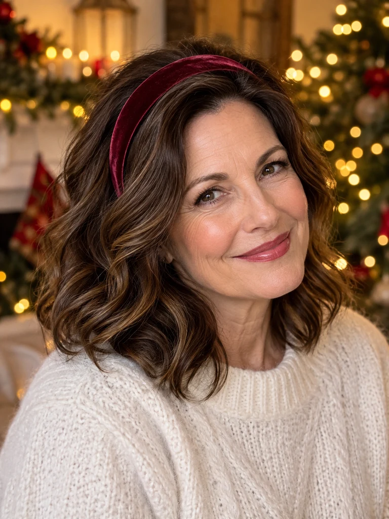 45 Christmas Medium Hairstyles for Women Over 50 - image 25