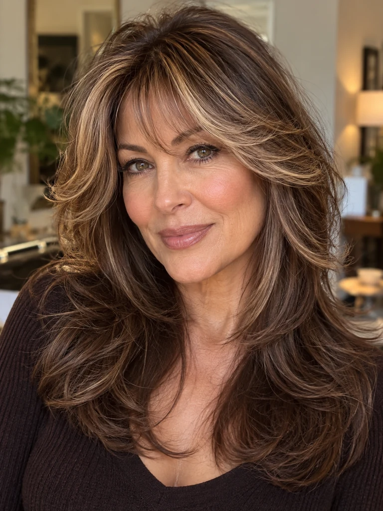 45 Flattering Butterfly Haircut With Bangs for Women Over 50 - image 27