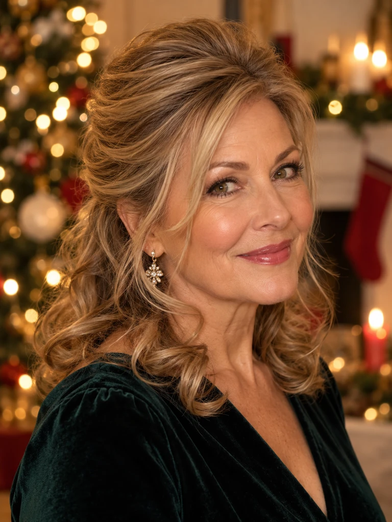 45 Christmas Medium Hairstyles for Women Over 50 - image 29