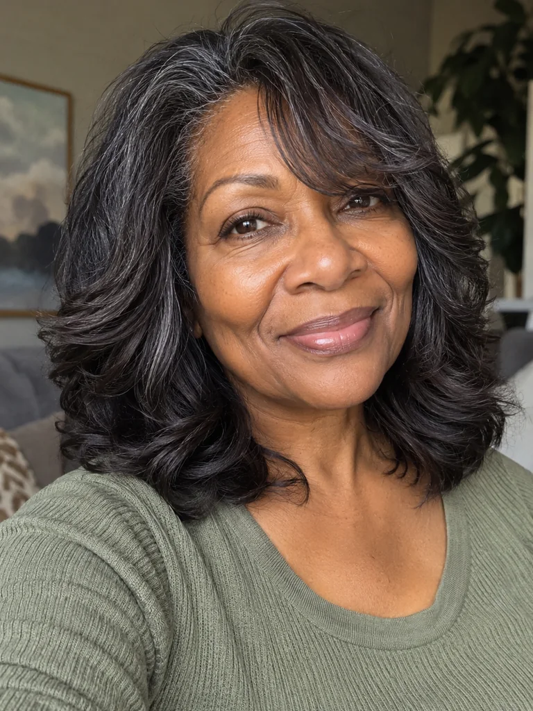 45 Flattering Butterfly Haircut With Bangs for Women Over 50 - image 32