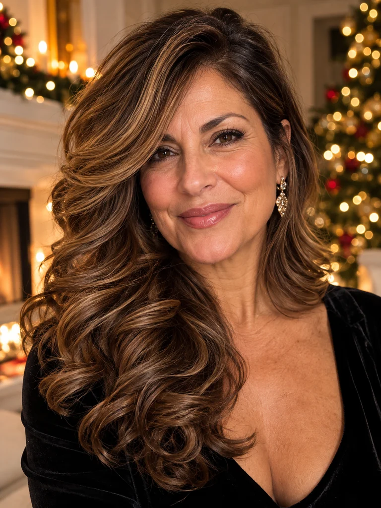 45 Christmas Medium Hairstyles for Women Over 50 - image 32