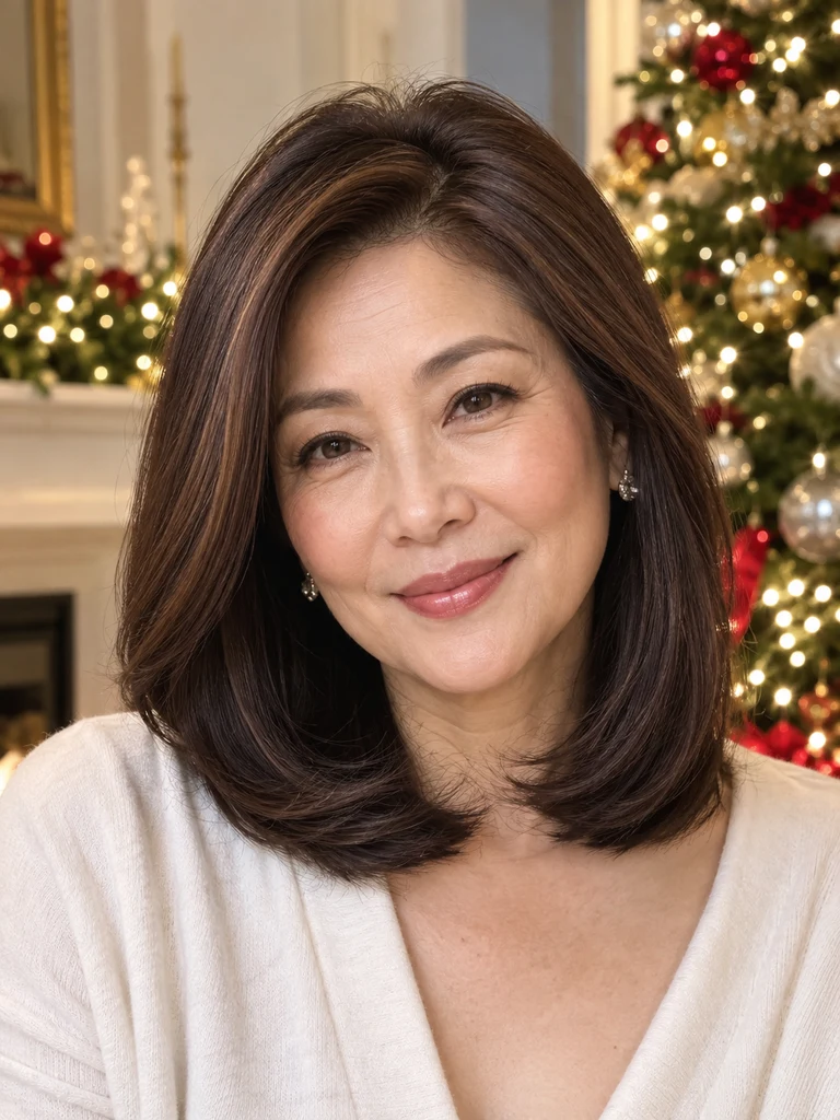 45 Christmas Medium Hairstyles for Women Over 50 - image 34