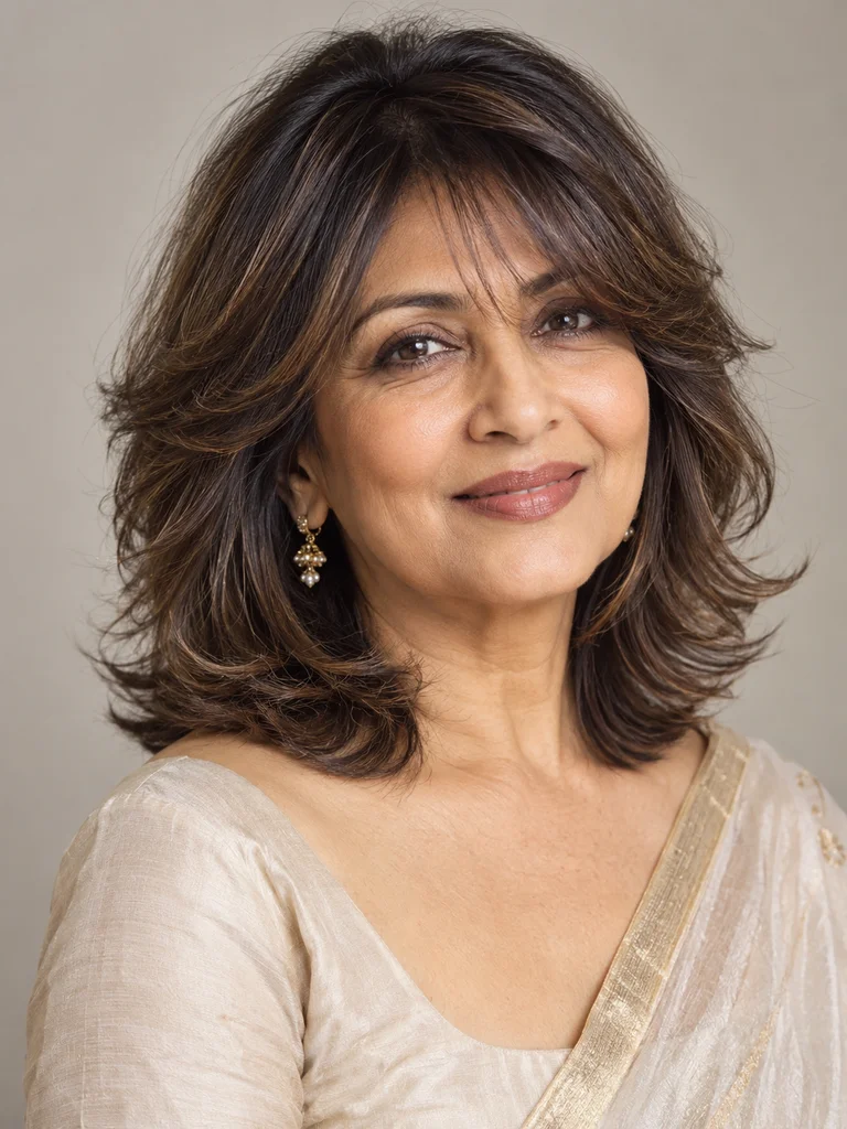 45 Flattering Butterfly Haircut With Bangs for Women Over 50 - image 37