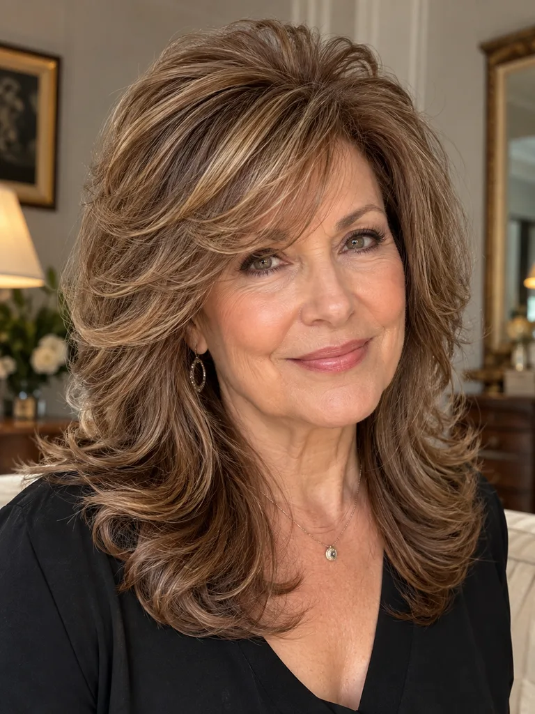 45 Flattering Butterfly Haircut With Bangs for Women Over 50 - image 38