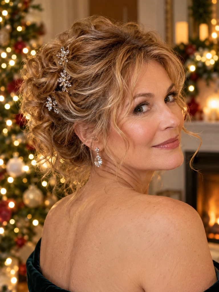 45 Christmas Medium Hairstyles for Women Over 50 - image 38