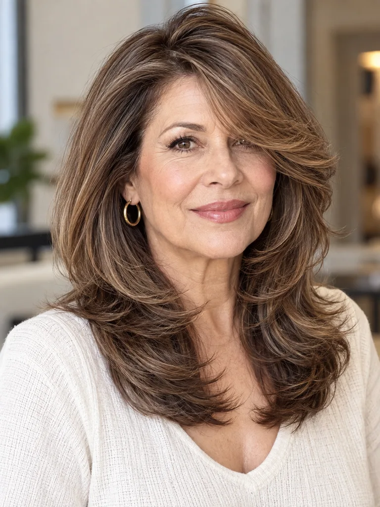 45 Flattering Butterfly Haircut With Bangs for Women Over 50 - image 40