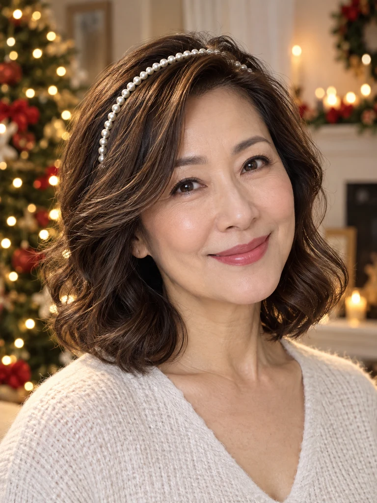 45 Christmas Medium Hairstyles for Women Over 50 - image 43