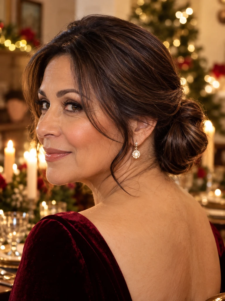 45 Christmas Medium Hairstyles for Women Over 50 - image 44