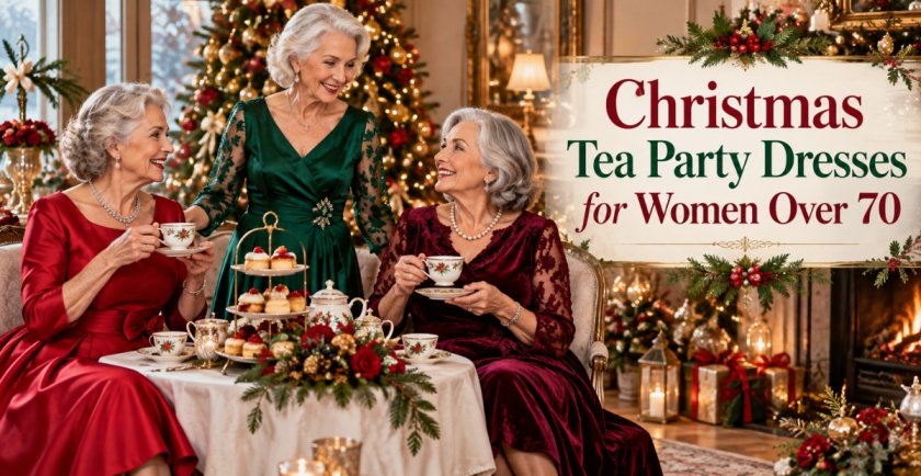 Christmas Tea Party Dresses for Women Over 70