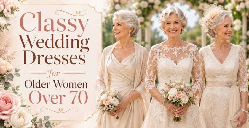 Classy Wedding Dresses for Older Women Over 70